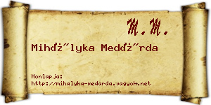 Mihályka Medárda névjegykártya